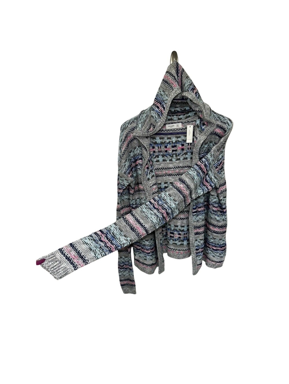 NEW Gilly Hicks Hollister Hoody Cardigan Sweater Xlongsleeves Pink Blue XS S